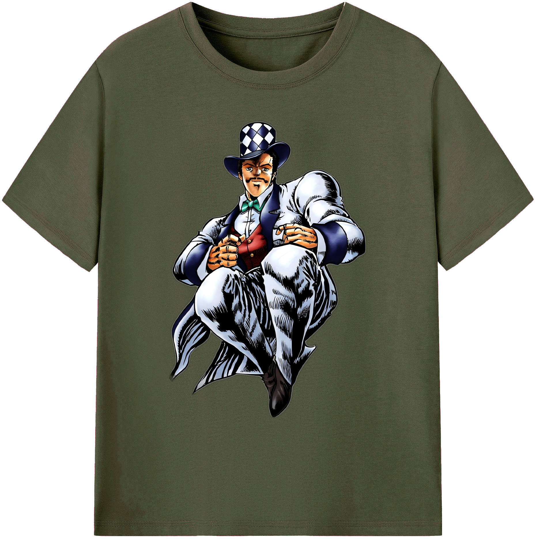（画像用） ジョジョの奇妙な冒険 ウィル?アントニオ?ツェペリ JoJo's Bizarre Adventure Will Anthonio Zeppeli 綿100％ メンズ半袖Tシャツ｜肌触りやわらか＆通気性
